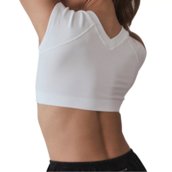 NWT Free People Movement Mainstream Baby Tee Bra in White - Picture 7 of 9